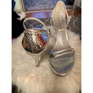 Stuart Weitzman Embossed Strappy Sandals